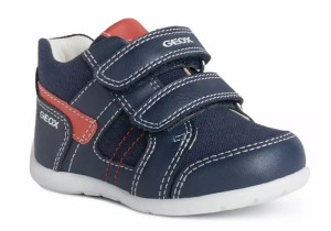 Sneakersy GEOX B251PA chłopięce granatowy z czerwonym respira rzepy