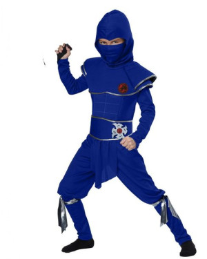 Strój BLACK NINJA Wojownik SAMURAJ MIĘŚNIE 122/134