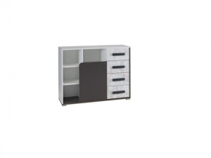 Komoda BORYS z Szufladami Półkami Szafką 110 cm
