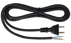 Przewód Kabel z wtyczką Guma 2x1 3m