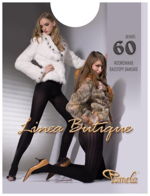 Rajstopy LINEA BUTIQUE 60 Den, wzorowane 3 siena