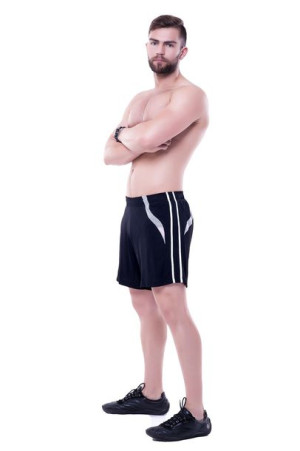 Krótkie sportowe spodenki męskie Jumper Czarny   biały