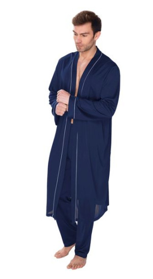 Elegancki szlafrok męski Aleksander granatowy 56/XXL