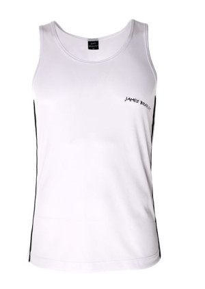 Sportowy podkoszulek męski Tank Top Basket Biały  czarny 182/XXL