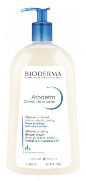 Bioderma Atoderm, Kremowy żel do mycia twarzy i ciała, 1000 ml