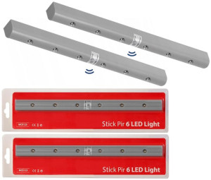 2x Lampka Listwa Czujnikiem Ruchu 6 Led Podszafkowa