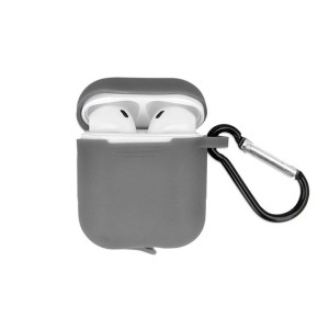 Etui do Airpods / Airpods 2 szare z haczykiem