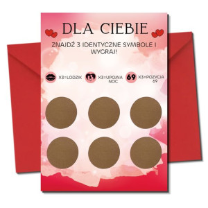Kupon Zdrapka Przyjemności Prezent Dzień Chłopaka