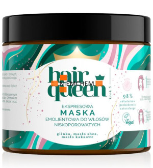 HAIR QUEEN Ekspresowa Maska Emolientowa do Włosów Niskoporowatych 400ml