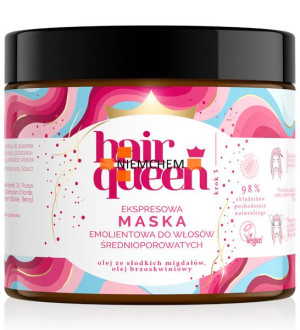 HAIR QUEEN Ekspresowa Maska Emolientowa do Włosów Średnioporowatych 400ml
