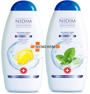 NIDIM Szampon Przeciwłupieżowy Cytrynowy i Miętowy Zestaw 2 x 750ml