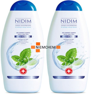 NIDIM Szampon Przeciwłupieżowy Miętowy 2 x 750ml