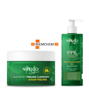 NATIGO by nature Peeling Cukrowy i Szampon Aloes Zestaw
