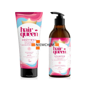 HAIR QUEEN Odżywka i Szampon do Włosów Średnioporowatych Zestaw