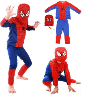Strój Spiderman Przebranie Maska Bal 110-116