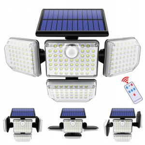 Lampa Solarna Led 182smd Czujnik Pilot Ogród Mocna