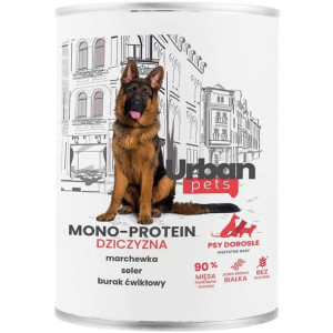 OVER ZOO Karma dla psa URBAN PETS mono protein dziczyzna 400g