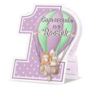 Zaproszenia na roczek 1 urodzinki Koperta B37