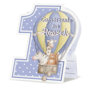 Zaproszenia na roczek 1 urodzinki Koperta B38
