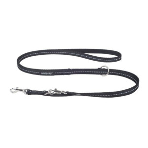 AMIPLAY Smycz regulowana 6in1 REFLECTIVE 1-2m x 1 cm czarna S
