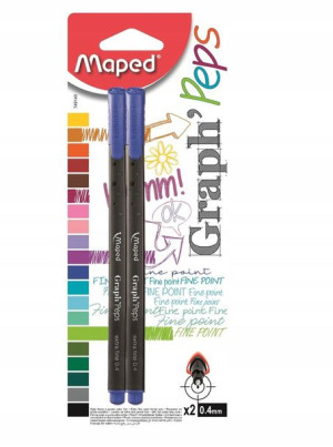 Maped cienkopis fibrowy Graph Peps 2szt niebieski