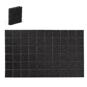 Podkładki filcowe pod meble kwadratowe czarne 60 szt. 25 mm