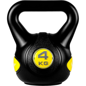 MOVIT Hantle Kettlebell - 4 kg, czarno / żółty