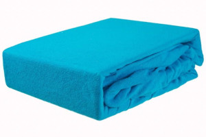 Prześcieradło frotte z gumką 160x200 turkus