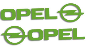 Wycinane naklejki Opel lewa i prawa (komplet) jasny zielony