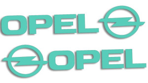 Wycinane naklejki Opel lewa i prawa (komplet) miętowe