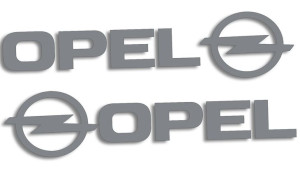 Wycinane naklejki Opel lewa i prawa (komplet) szare