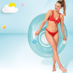 Dmuchany fotel plażowy z uchwytami na napoje 119 cm Intex 58883