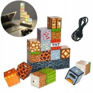 18w1 Zestaw Lampka Nocna Minecraft Bloki Dzieci