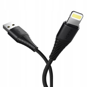 Kabel WZMACNIANY 1,2 ROCK USB iPhone SE 6 7 8 X 10