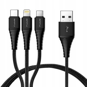 Kabel 3w1 Usb-c, Micro-usb, Apple Lightning Rock