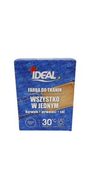 Ideal Zestaw Barwnik do tkanin kolor niebieski jeans, utrwalacz oraz sól 35
