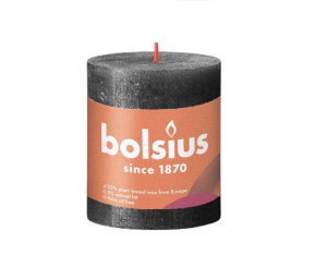 BOLSIUS Świeca Pieńkowa Rustic 8 cm BURZOWY SZARY