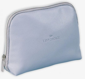 TOP CHOICE Kosmetyczka Leather Szara 18x14x6 cm