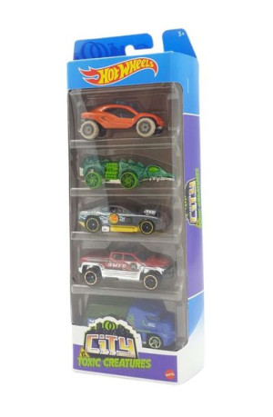 Mattel Hot Wheels City Toxic creatures Zestaw 5 autek