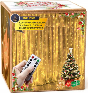Kurtyna Świetlna 300 Led 3x3m Lampki Świąteczne