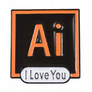 PINS przypinka Ai Adobe Illustrator napis