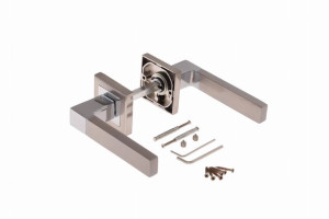 Klamki do drzwi wewnętrznych z szyldem Deco K-401-03 G8/G2 Veramet