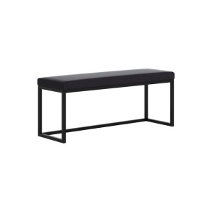 Ławka minimalistyczna tapicerowana Larsa 80x35cm, podnóżek taboret