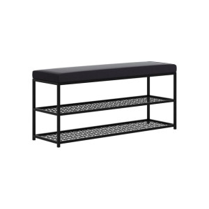 Ławeczka tapicerowana Asa 90x35cm półki na buty z siatki, siedzisko taboret