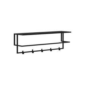 Mocny wieszak metalowy na ścianę Gorm 70cm CZARNY MAT na kurtki płaszcze