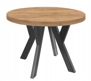 Stół okrągły MK3 LOFT dąb craft rozkładany 90/190