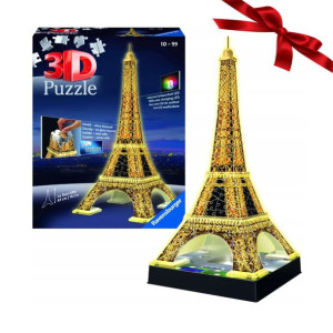 Puzzle 3D WIEŻA EIFFLA 216 el. z oświetleniem LED super DEKORACJA