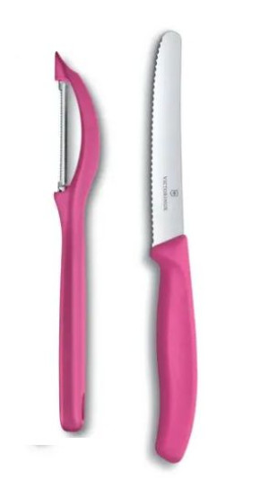 Victorinox zestaw pikutek + obieraczka kolor różowy