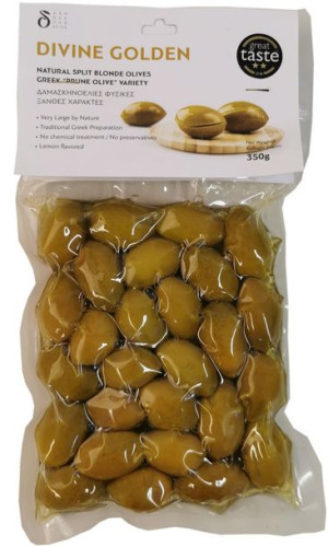 greckie naturalne zielone nacięte oliwki z pestką 350 gram