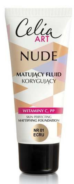 CELIA NUDE Fluid Matujący Korygujący 01 ECRU